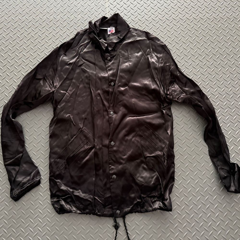 Ebbets Field Flannels Black Satin Mavericks Jacket